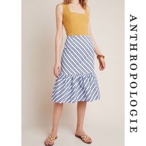 NWT Anthropologie Maeve Ryanne Flounced Midi Skirt